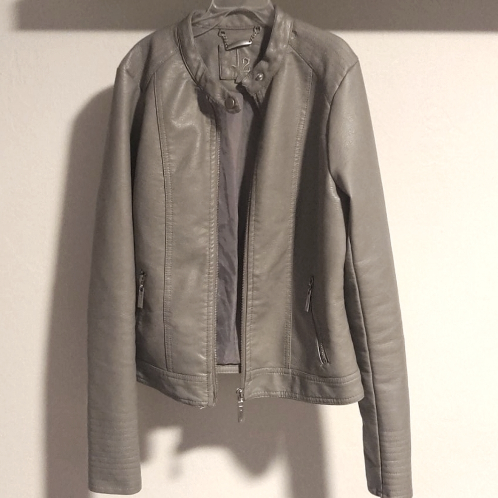 Grey leather jacket